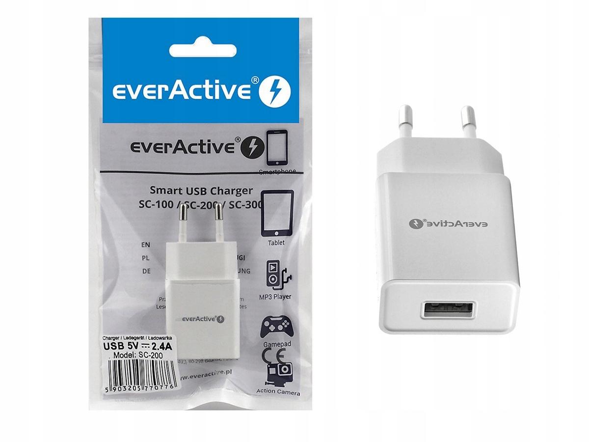 everActive MOCNA wydajna ładowarka sieciowa zasilacz USB SC-200 2.4A 12W - obrazek 8