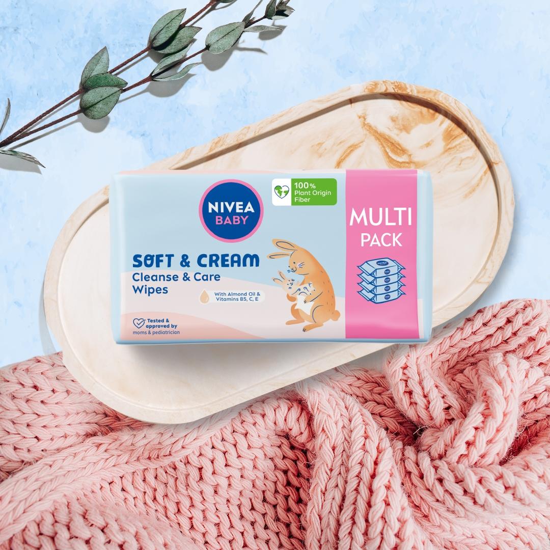 NIVEA BABY Chusteczki nawilżane Biodegradowalne Soft & Cream 2 x 57 sztuk - obrazek 15