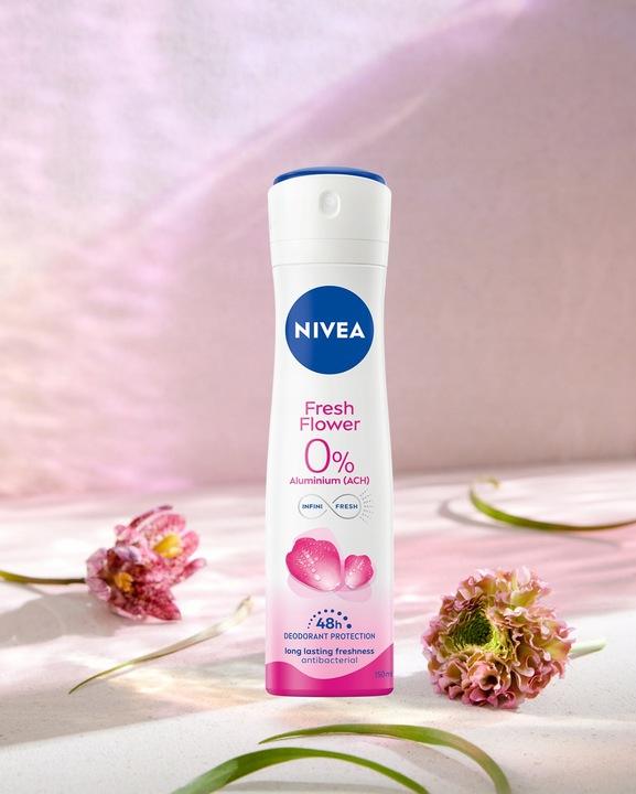 NIVEA FRESH FLOWER 0% SOLI ALUMINUM DEZODORANT W SPRAYu 150 ML - obrazek 7