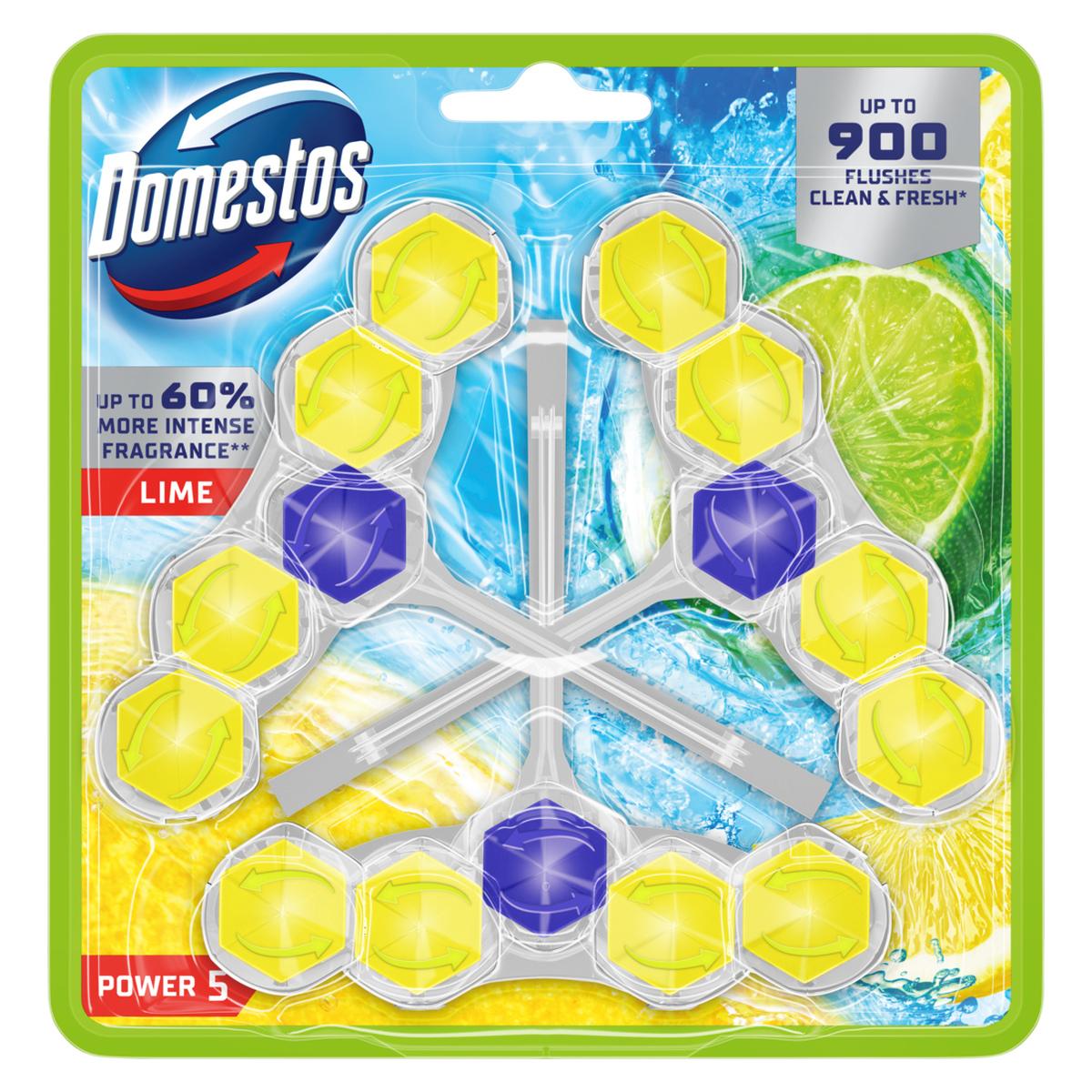 Domestos Kostka toaletowa Power 5 Lime Zawieszka do WC 3x50g - obrazek 2