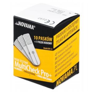 NOVAMA Paski testowe do pomiaru cholesterolu MultiCheck Pro+ 10 sztuk