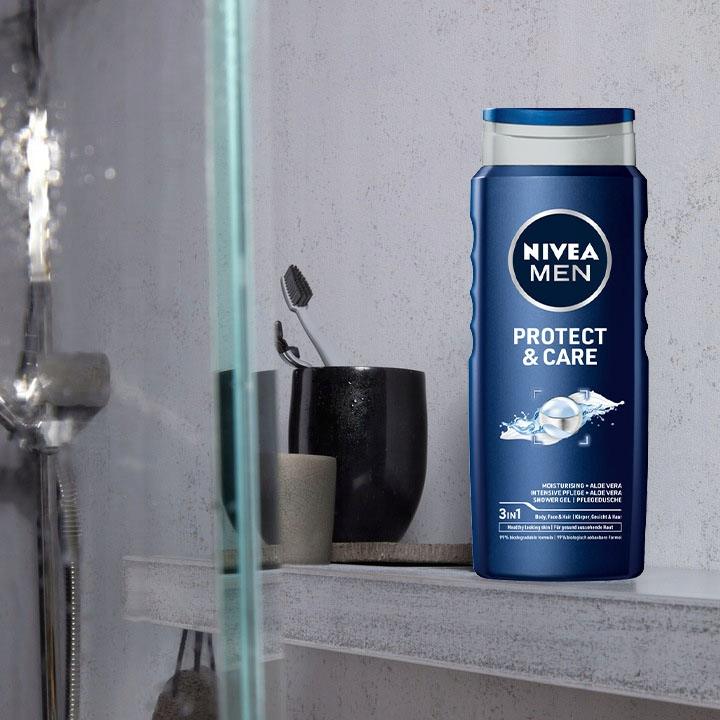 NIVEA PIELĘGNUJĄCY ŻEL POD PRYSZNIC PROTECT & CARE 500 ML - obrazek 2