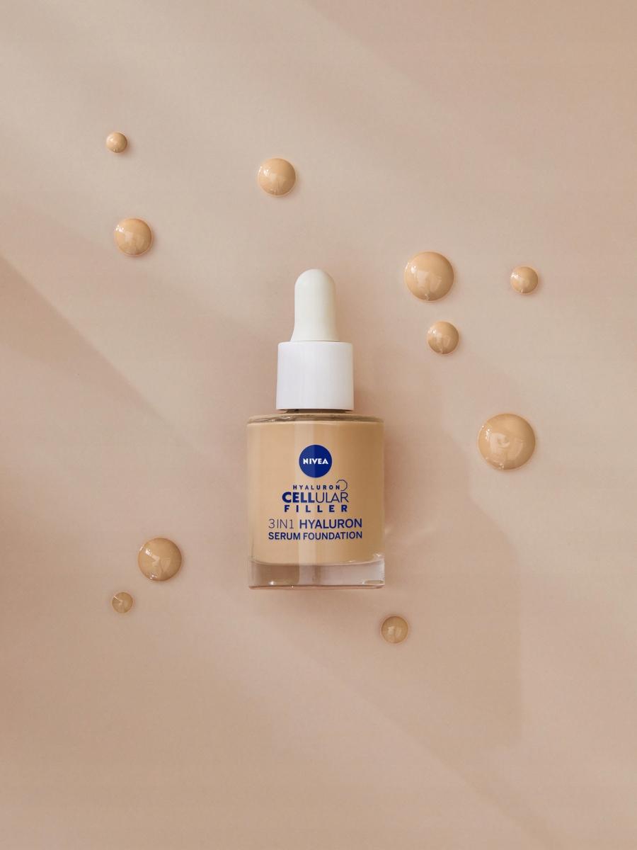 NIVEA HYALURON CELLULAR FILLER 3W1 SERUM-PODKŁAD kolor jasny, 30ml - obrazek 3