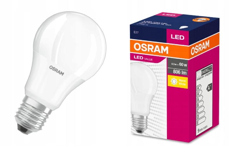 Osram żarówka LED E27 8,5W=60W 806lm 2700K CIEPŁA - obrazek 5