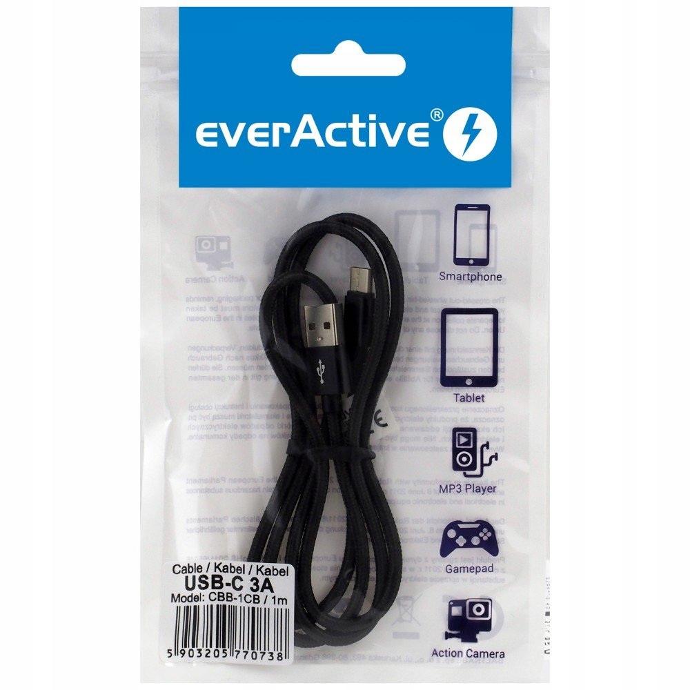 EverActive Kabel do ładowania USB-USB C 1m 3A 480Mbps CBB-1CB - obrazek 6