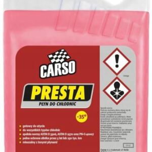 Carso Presta Czerwony Płyn Chłodniczy do Chłodnic 5L -35C C615C