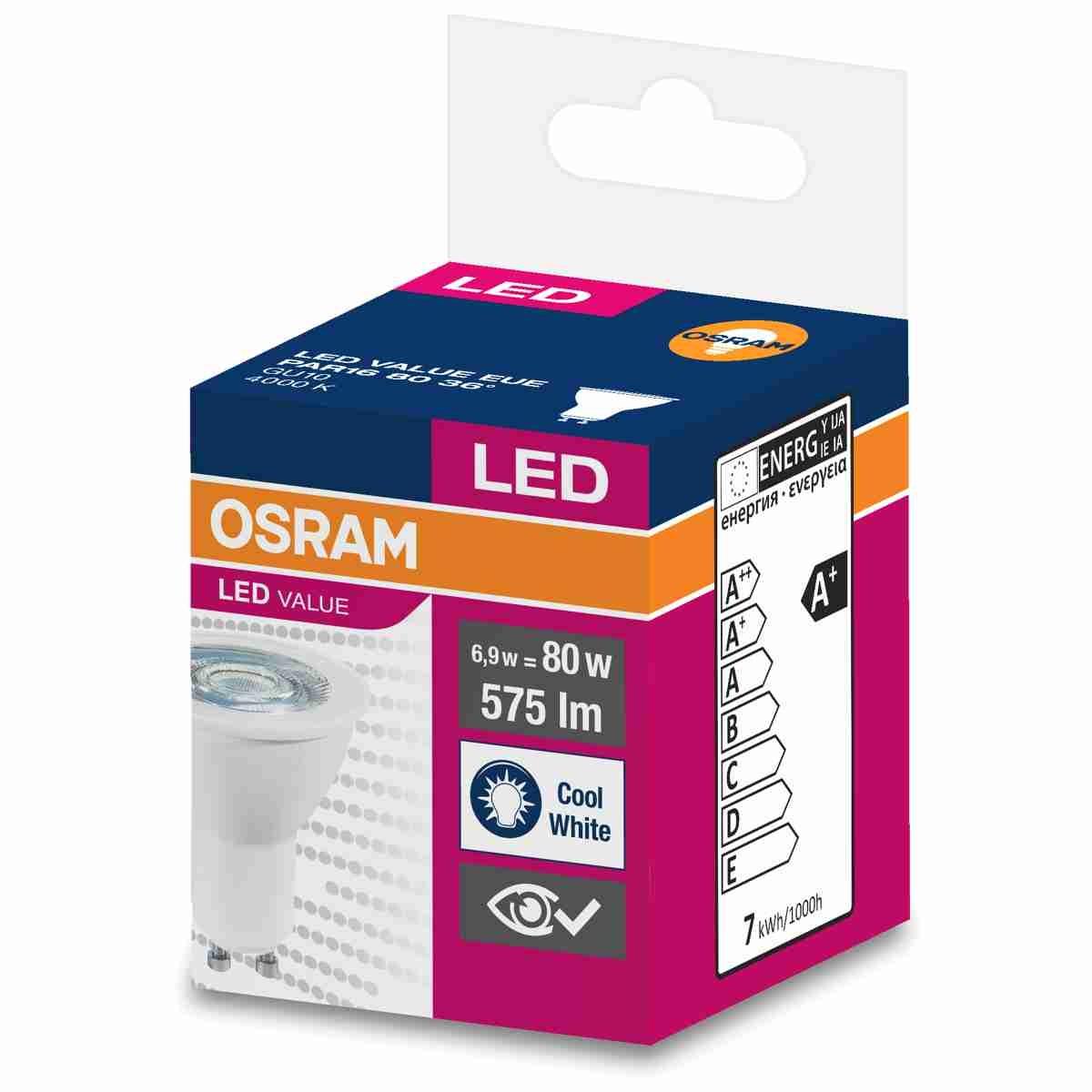 OSram Żarówka LED HALOGEN 6,9W 80W GU10 36s Neutralna Barwa Światła - obrazek 7