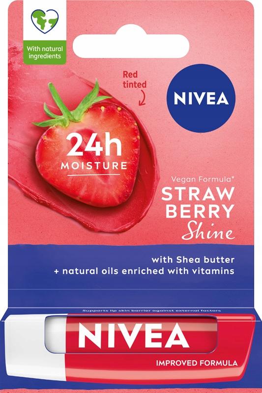 Nivea Pielęgnująca pomadka do ust Strawberry Shine 4.8g