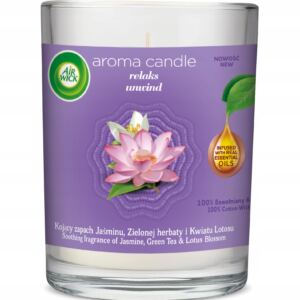 AIR WICK ŚWIECA ZAPACHOWA RELAKS JAŚMIN ZIELONA HERBATA I KWIAT LOTOSU 220G