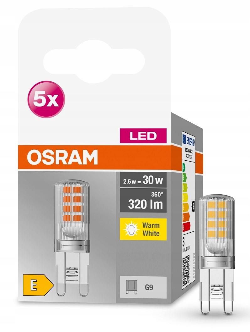 Osram Żarówka 5 x LED kapsułka Pin 2.6W 2700K 230V G9 - obrazek 5