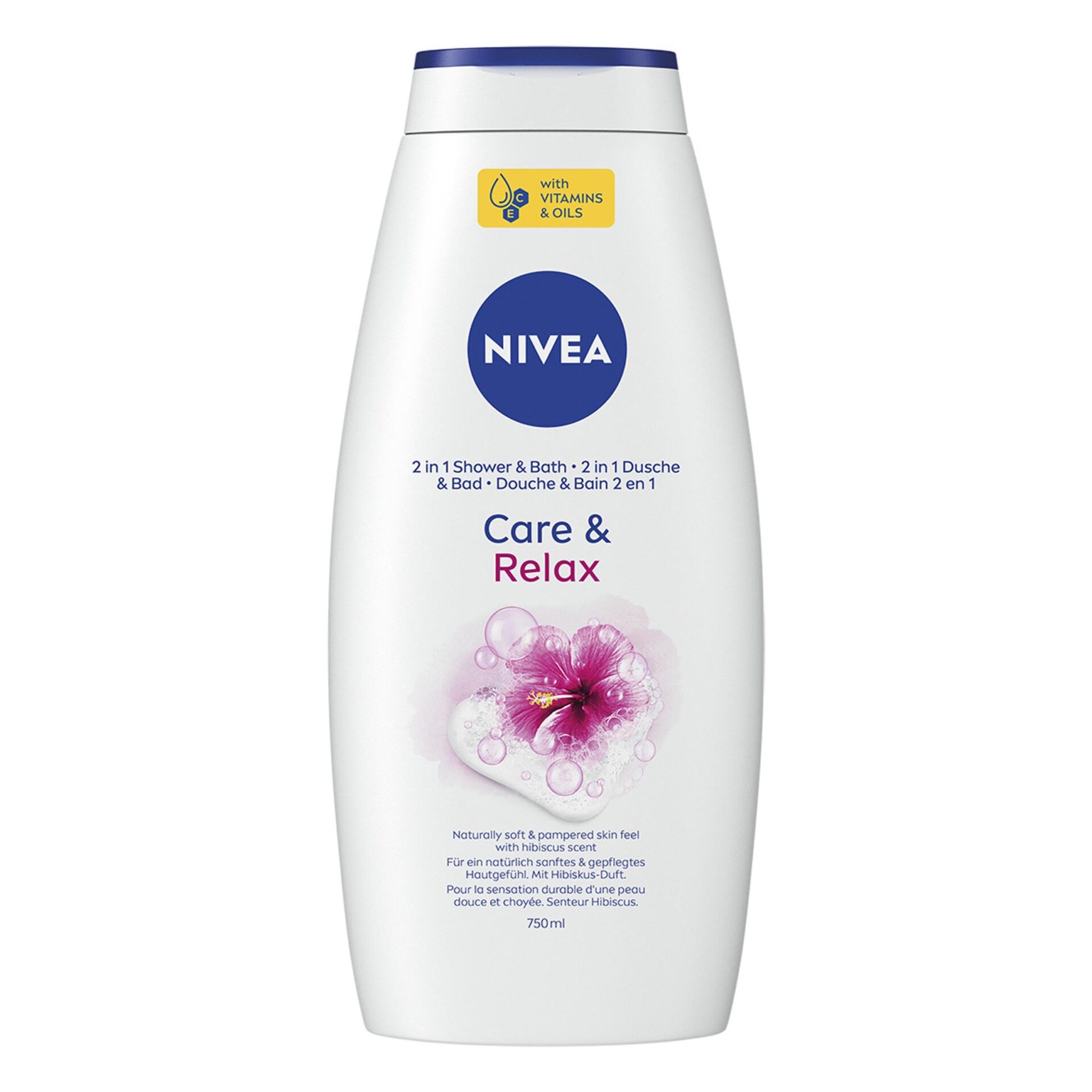 NIVEA PIELĘGNUJĄCY PŁYN DO KĄPIEL I ŻEL POD PRYSZNIC CARE & RELAX 750 ml - obrazek 11
