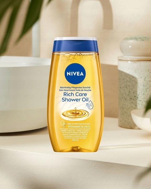 NIVEA NATURAL OIL PIELĘGNUJĄCY OLEJEK POD PRYSZNIC 200 ml - obrazek 2