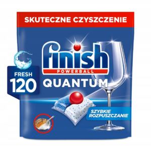 FINISH QUANTUM POWERBALL KAPSU艁KI DO ZMYWARKI ZAPACH FRESH 艢WIE呕Y 120 SZTUK