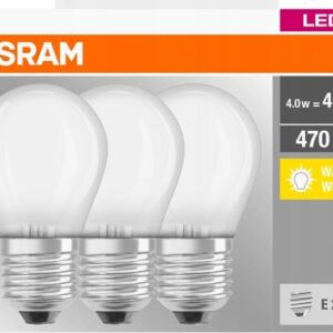 Osram 偶ar贸wka kulka LED E27 4W=40W 470lm 2700K x3