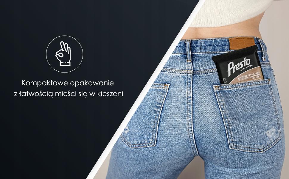 Presto Ściereczki nawilżane z woskiem do butów i wyrobów ze skóry 15 sztuk - obrazek 5