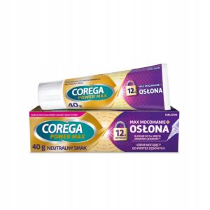 Corega Power Max Mocowanie + Osłona Klej do protez zębowych neutralny 40g