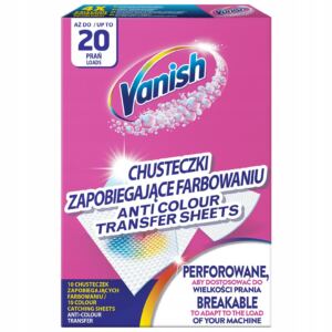 Vanish chusteczki wyłapujące barwnik do prania przeciw farbowaniu 10 sztuk
