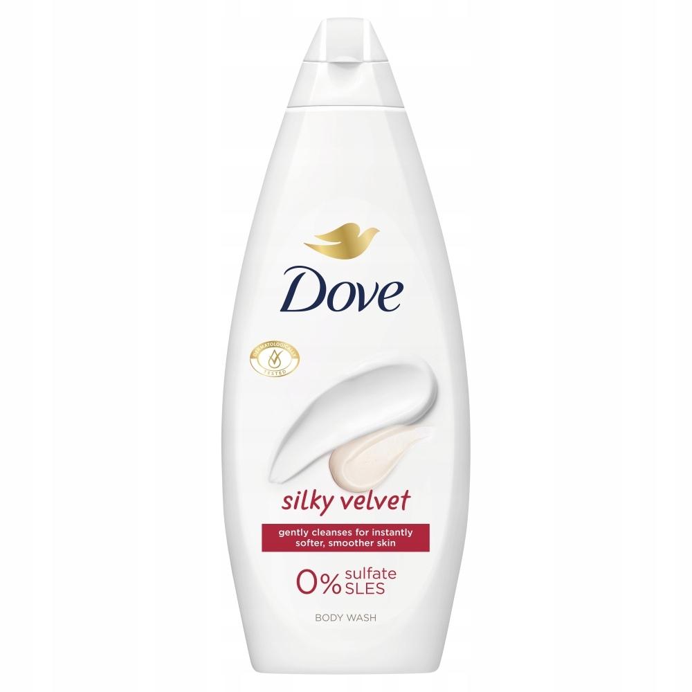 Dove Silky Velvet Nawilżający Żel pod Prysznic do Kąpieli 0% SLES 720 ml
