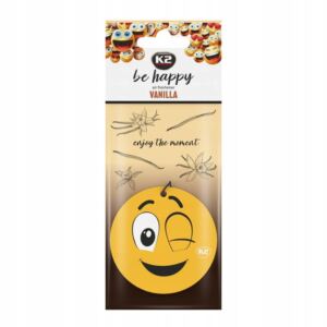 K2 BE HAPPY - ZAPACH ODŚWIEŻACZ DO SAMOCHODU AUTA ZAWIESZKA VANILLA C803