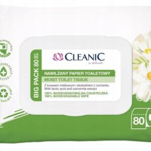 Cleanic nawilżany papier toaletowy rumianek 80szt.