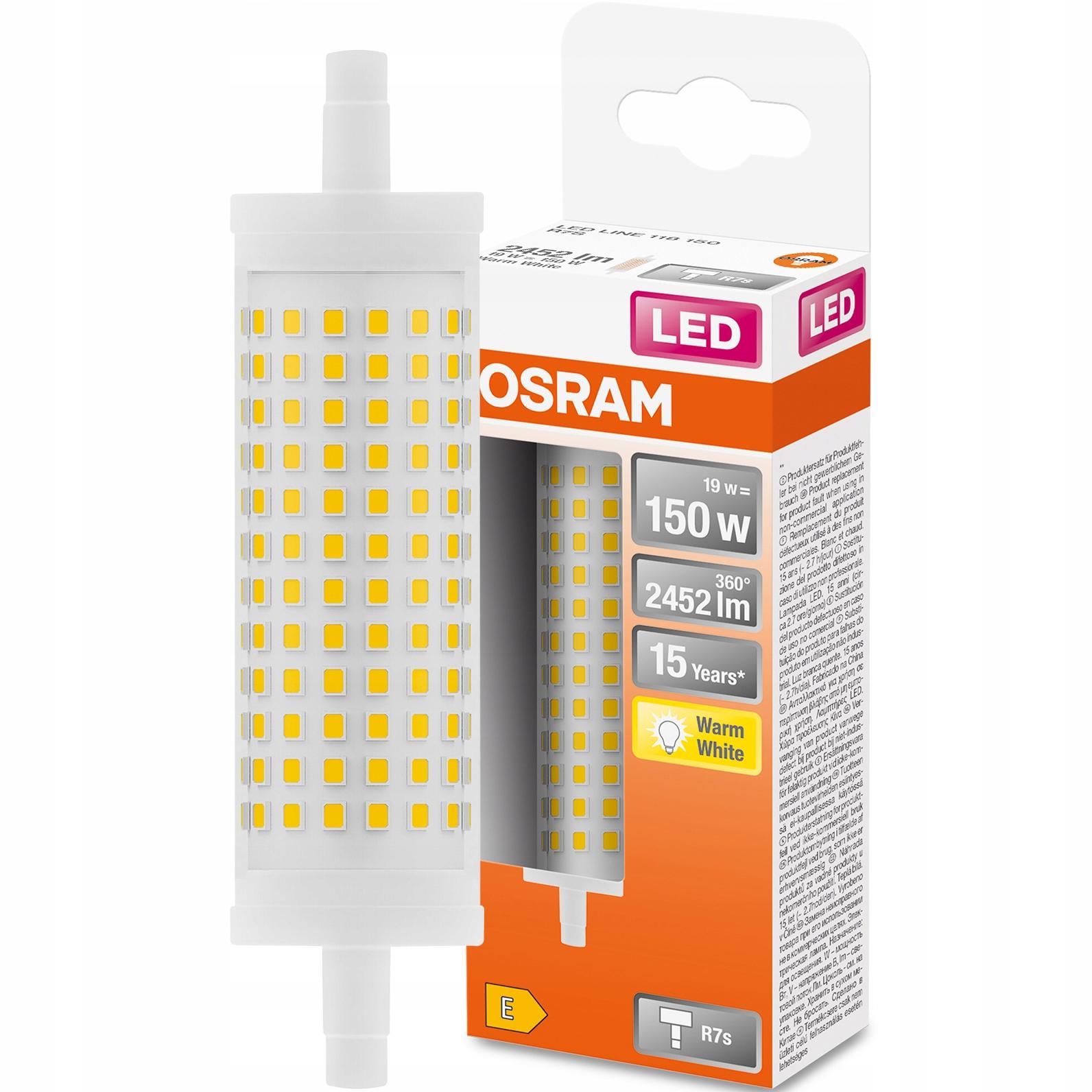 Osram LINE LED 19W 118mm barwa 2700K 2452lm R7s - obrazek 3