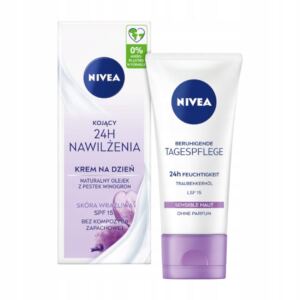 NIVEA 24H NAWILŻENIA Kojący Krem na dzień SPF 15, 50 ml