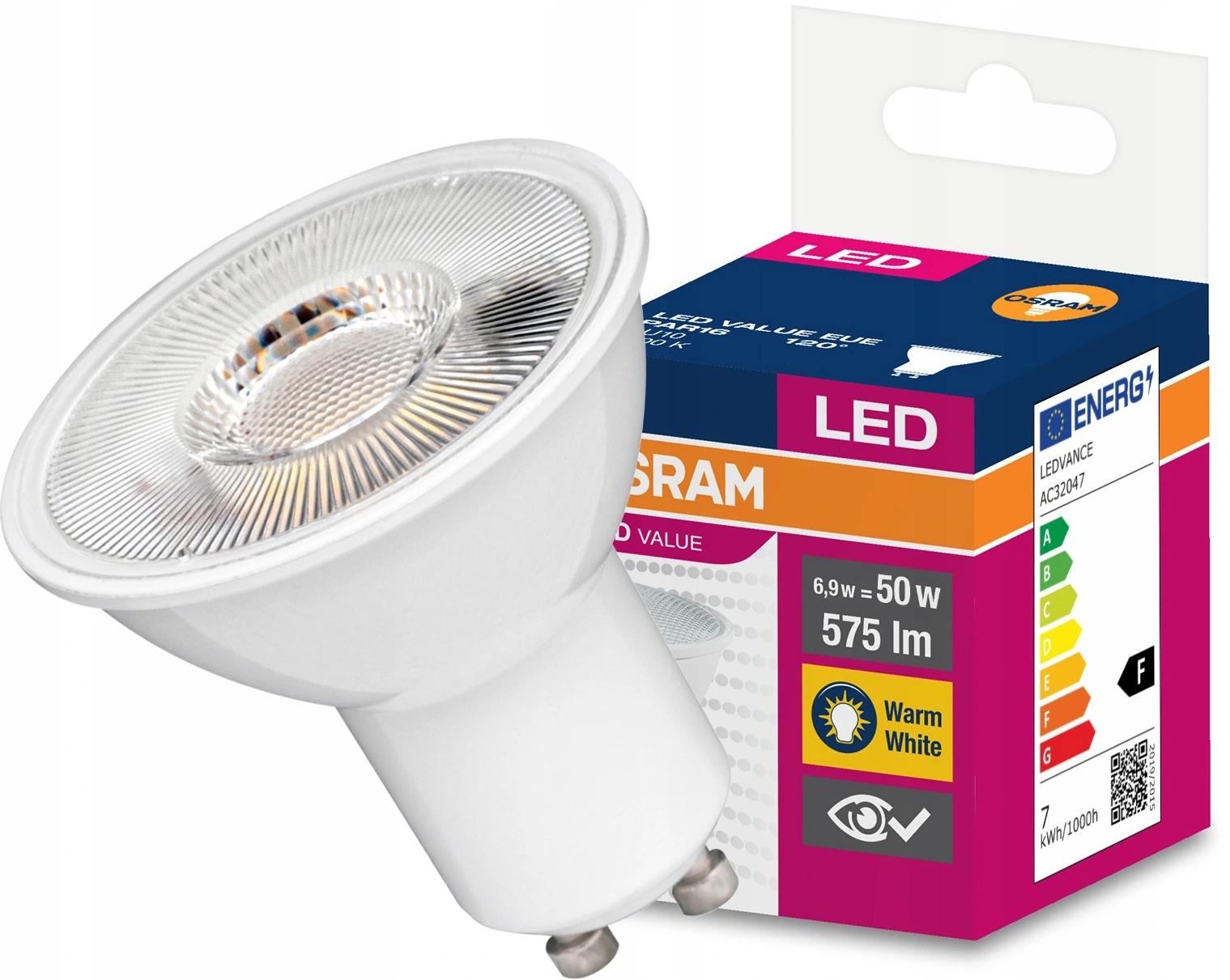 Osram żarówka LED GU10 6,9W=50W 575lm 2700K 120°