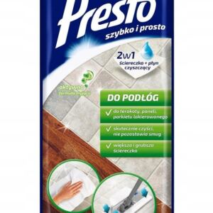 Presto Ściereczki nawilżane do podłóg parkietu paneli 16 sztuk