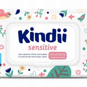 KINDII DELIKATNE CHUSTECZKI NAWILŻANE DLA DZIECI SENSITIVE 60 SZT.