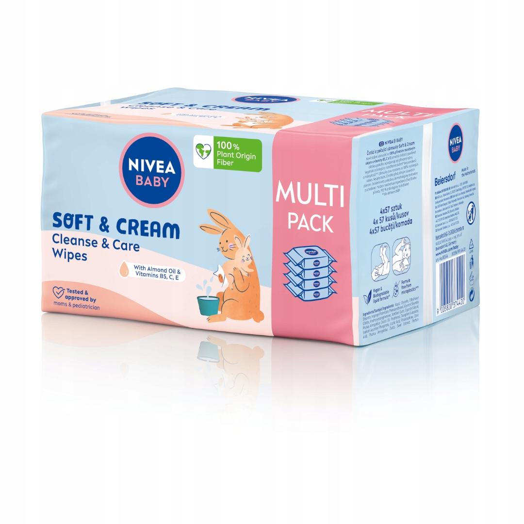 NIVEA BABY Chusteczki nawilżane Biodegradowalne Soft & Cream 2 x 57 sztuk - obrazek 16