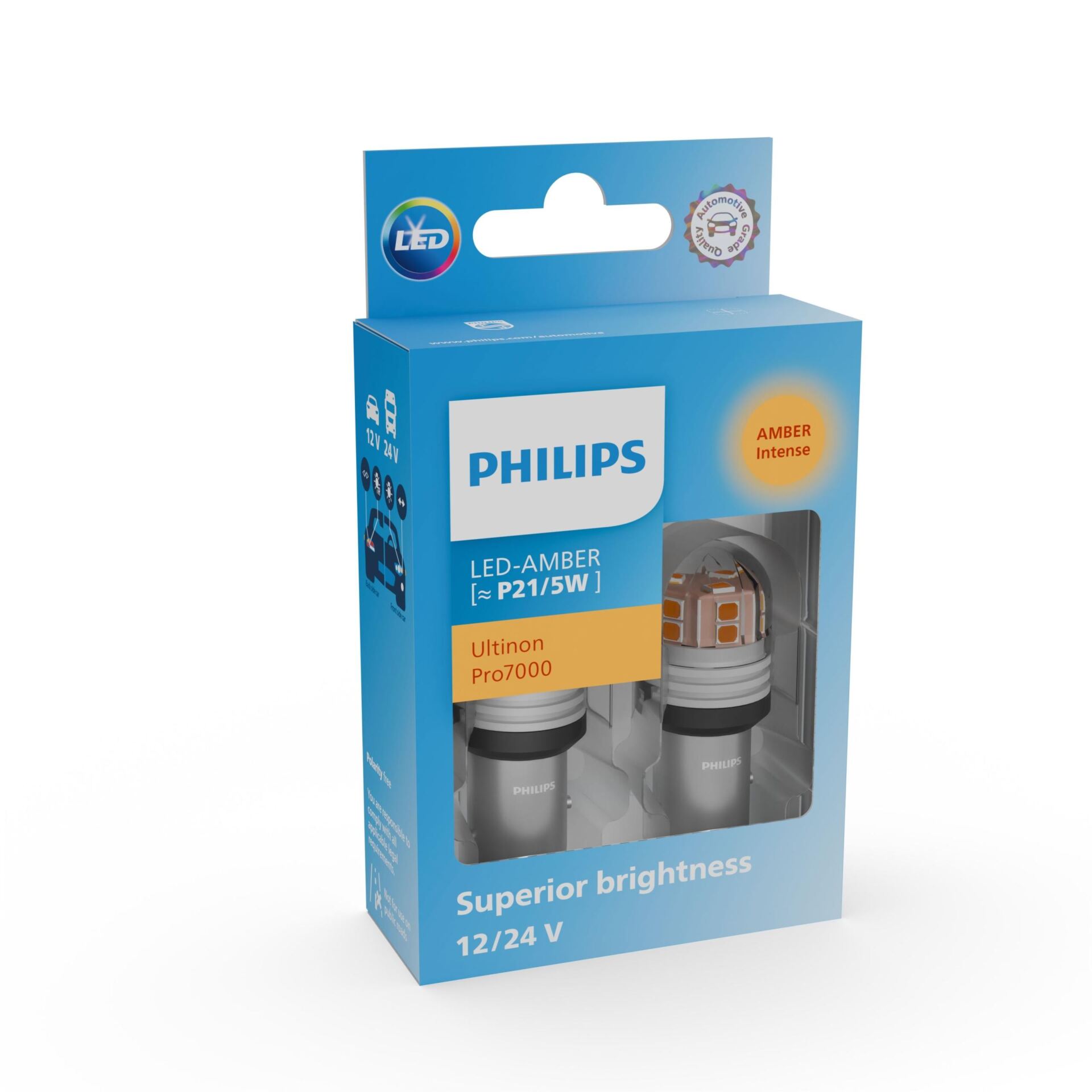 Żarówki Philips LED Ultinon Pro7000 P21/5W Amber AU70 12/24V - obrazek 5