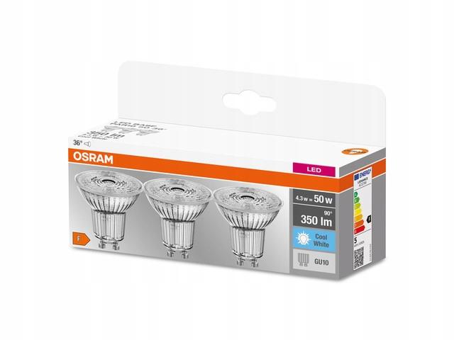 OSRAM ŻARÓWKA LED HALOGEN GU10 4,3W 4000K 3PAK - obrazek 2