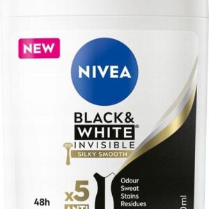 NIVEA Antyperspirant w sztyfcie Black & White Silky Smooth, 50 ml