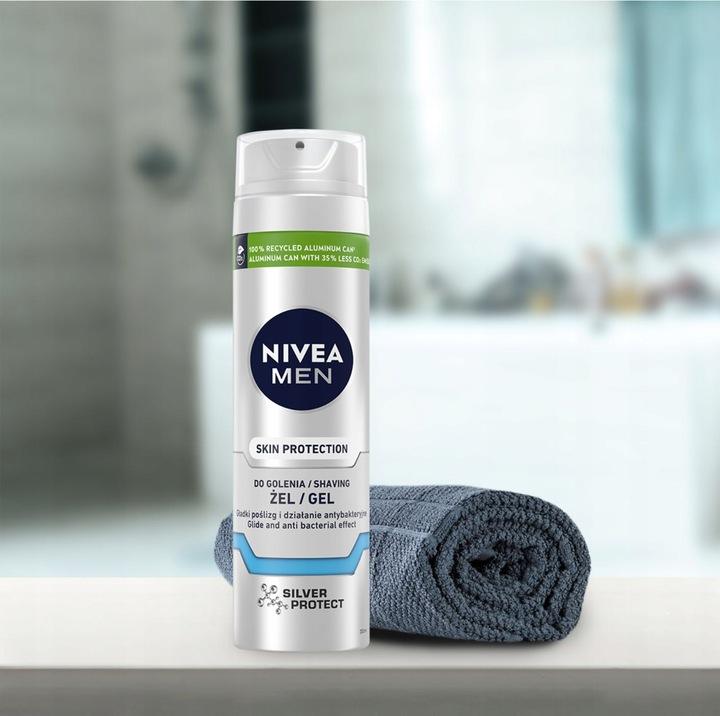 NIVEA MEN Żel do golenia Silver Protect 200 ml - obrazek 2