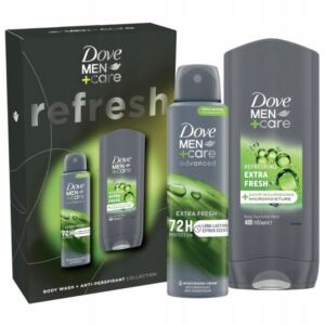 DOVE Men CareExtra REFRESH Zestaw Prezentowy Żel 250ml + antyperspirant 150