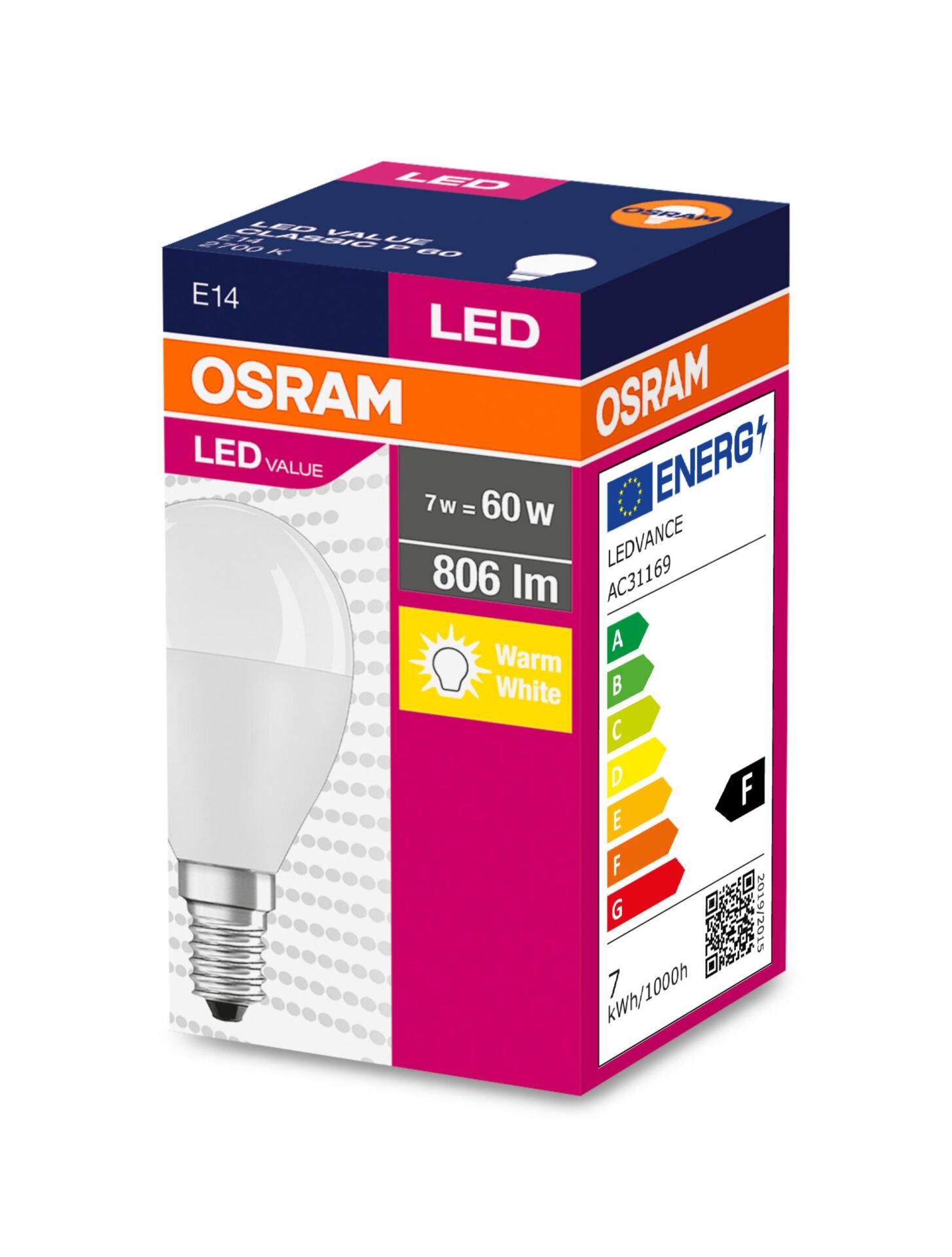 OSRAM Żarówka LED KULKA E14 8W 60W 2700K CIEPŁA - obrazek 11