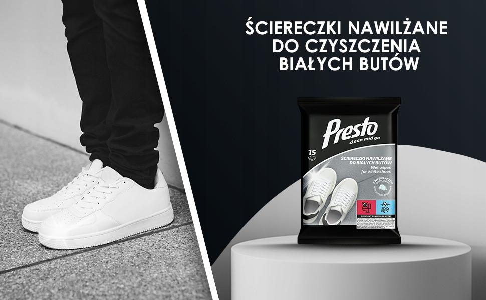 Presto Ściereczki nawilżane z wybielaczem optycznym do białych butów 15 szt - obrazek 3