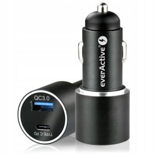 EverActive Szybka Ładowarka Samochodowa do samochodu USB 36W