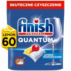 Finish Powerball Quantum All in 1 Kapsułki do Zmywarki Zapach Cytryna 60szt