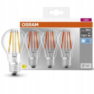 OSRAM 3X Żarówka LED E27 11W = 100W 4000K Filament