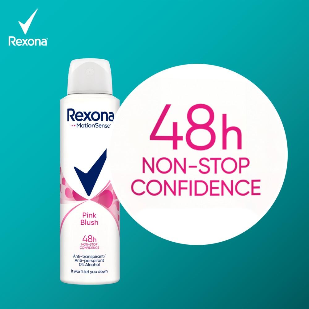 REXONA ANTYPERSPIRANT DEZODORANT SPRAY DAMSKI PINK BLUSH 150ml - obrazek 4