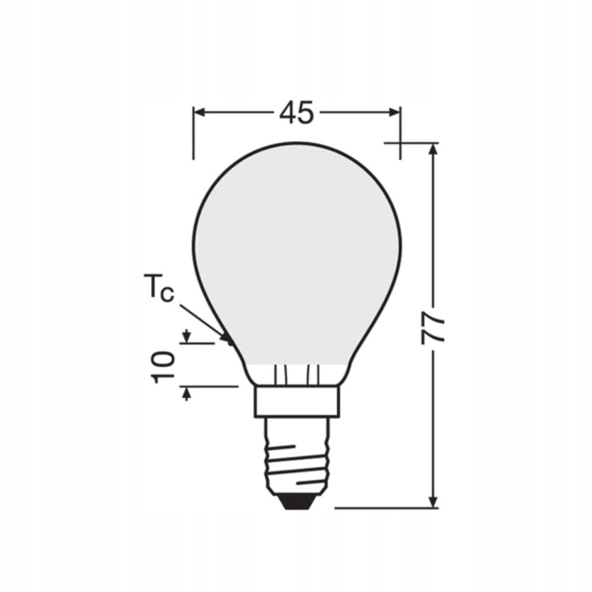 OSRAM ZESTAW 2 SZTUK ŻARÓWKI LED E14 4W P45 470LM BARWA CIEPŁA KULKA - obrazek 4