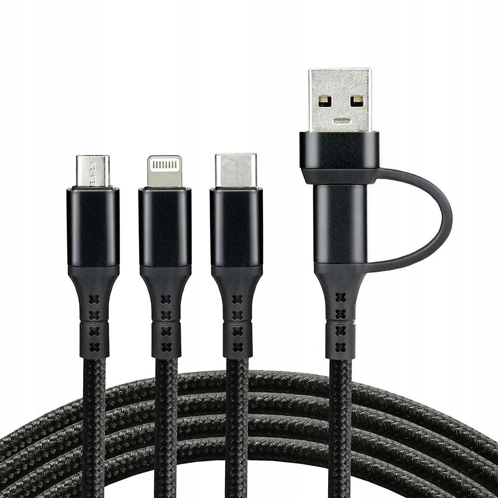 EverActive Kabel do ładowania USB - micro/C/iPh 1,2m CBB-1.2ALL - obrazek 5