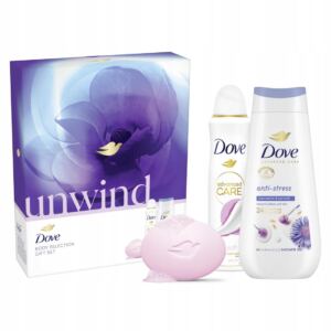 Dove Zestaw Świąteczny Damski Unwind Mydło + Żel Pod Prysznic + Dezodorant
