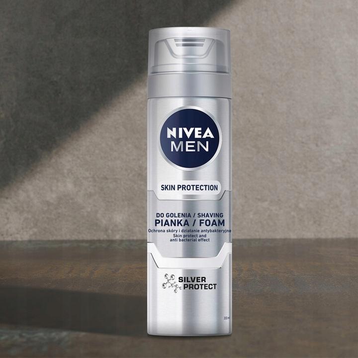 NIVEA MEN Pianka do golenia Silver Protect 200 ml - obrazek 2