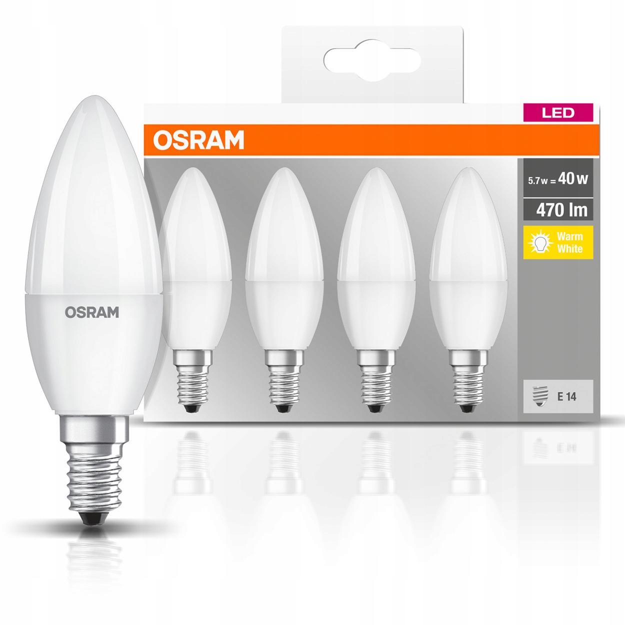 OSRAM Żarówka LED E14 ŚWIECA 4,9W = 40W 2700K 4PAK - obrazek 10