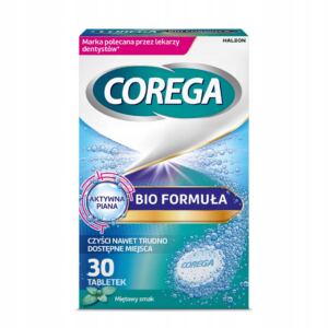 Corega Tabs Bio Tabletki do czyszczenia protez zębowych 4w1 30 tabletek