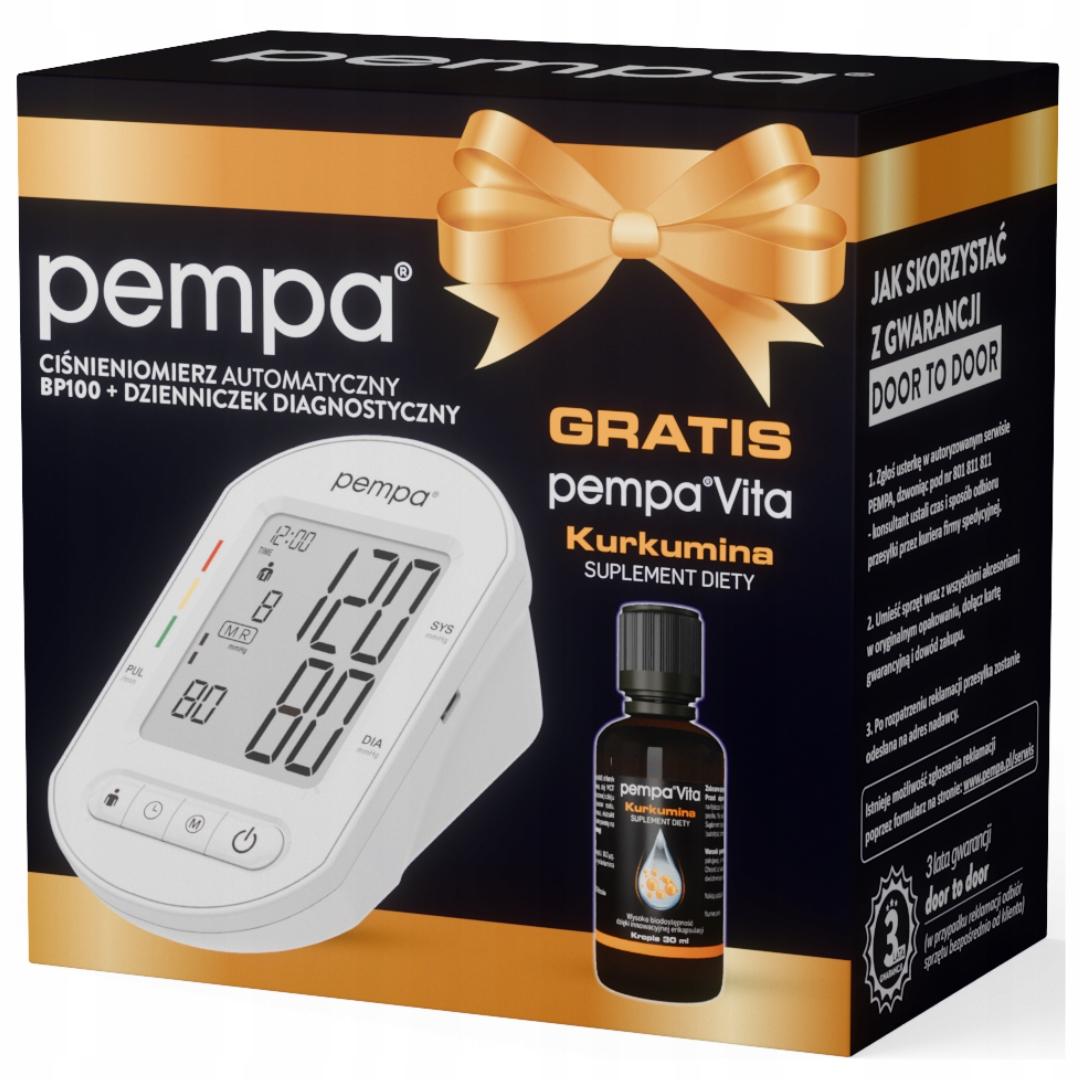 Pempa Ciśnieniomierz automatyczny BP100 Zasilacz + PempaVita Kurkumina