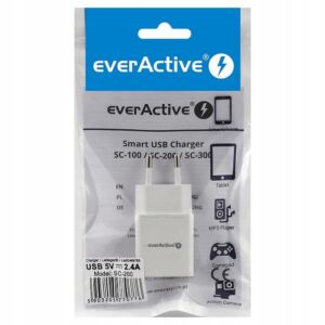 everActive MOCNA wydajna ładowarka sieciowa zasilacz USB SC-200 2.4A 12W