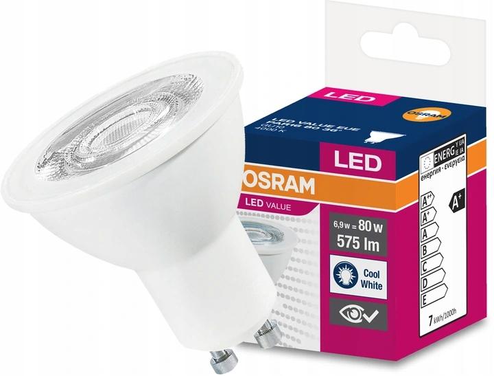 OSram Żarówka LED HALOGEN 6,9W 80W GU10 36s Neutralna Barwa Światła